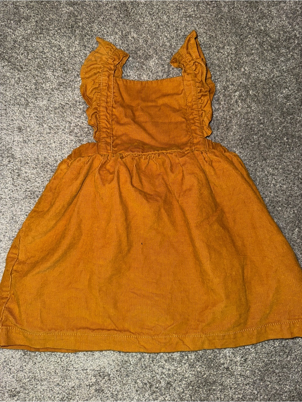 Carters 18m light corduroy ruffle overalls dress